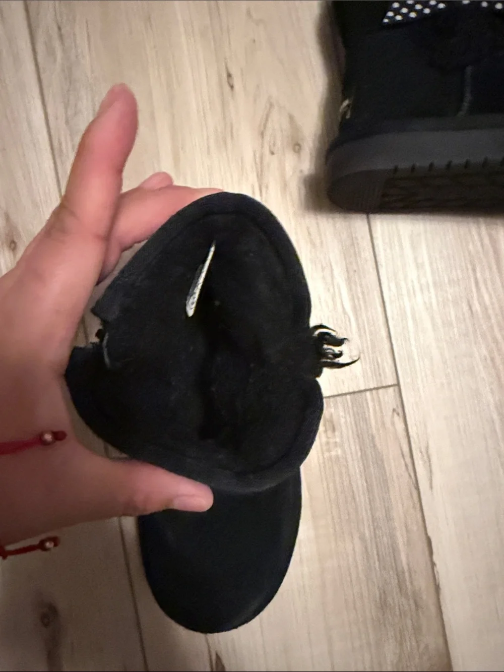 UGG Kids Black Short Suede Boots with Plush Lining